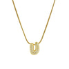 Wholesale Pendant Necklace Brass Copper Electroplated With Letter Pattern On Snake Chain For Women