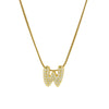 Wholesale Pendant Necklace Brass Copper Electroplated With Letter Pattern On Snake Chain For Women