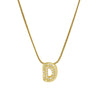 Wholesale Pendant Necklace Brass Copper Electroplated With Letter Pattern On Snake Chain For Women