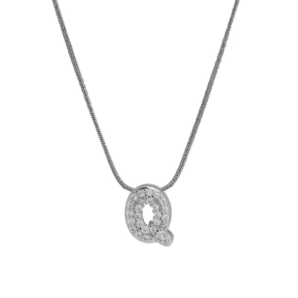 Wholesale Pendant Necklace Brass Copper Electroplated With Letter Pattern On Snake Chain For Women