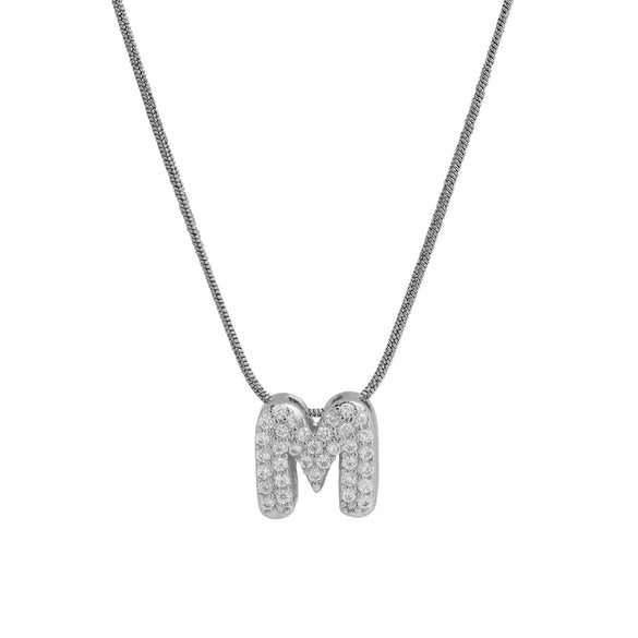 Wholesale Pendant Necklace Brass Copper Electroplated With Letter Pattern On Snake Chain For Women