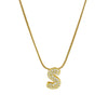 Wholesale Pendant Necklace Brass Copper Electroplated With Letter Pattern On Snake Chain For Women