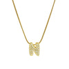 Wholesale Pendant Necklace Brass Copper Electroplated With Letter Pattern On Snake Chain For Women