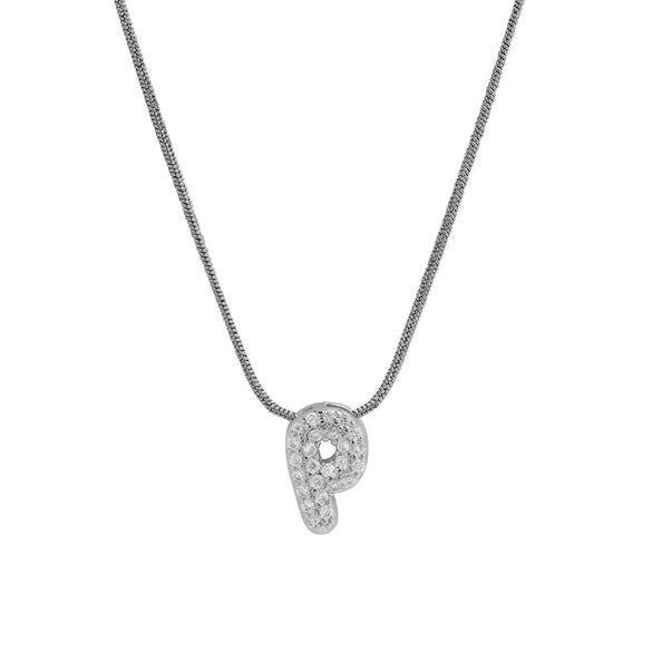 Wholesale Pendant Necklace Brass Copper Electroplated With Letter Pattern On Snake Chain For Women