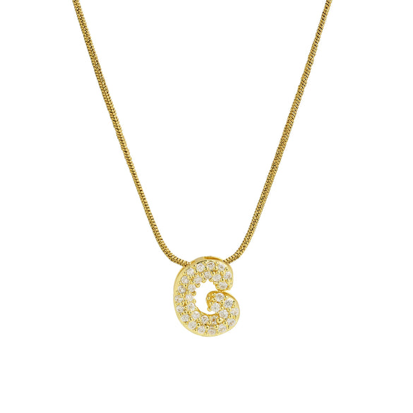 Wholesale Pendant Necklace Brass Copper Electroplated With Letter Pattern On Snake Chain For Women