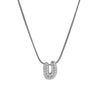 Wholesale Pendant Necklace Brass Copper Electroplated With Letter Pattern On Snake Chain For Women