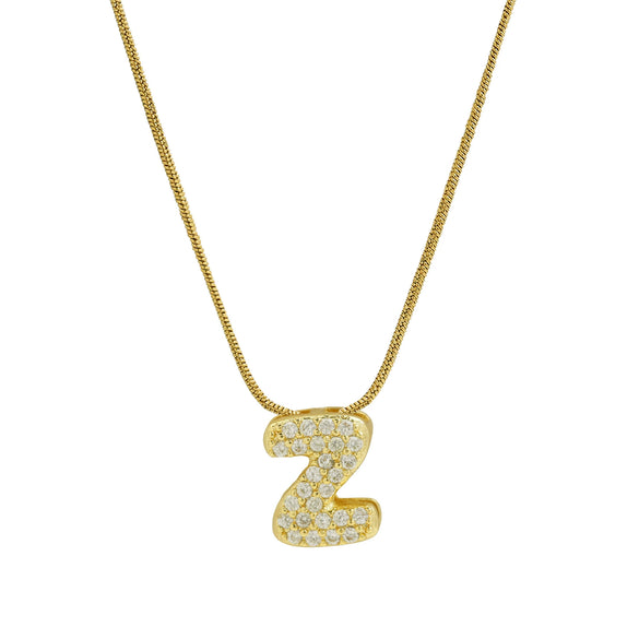Wholesale Pendant Necklace Brass Copper Electroplated With Letter Pattern On Snake Chain For Women