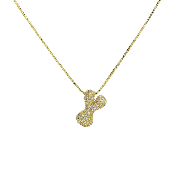 Wholesale Pendant Necklace Brass Copper With Letters Numbers Text Pattern Electroplated