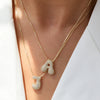 Wholesale Pendant Necklace Brass Copper With Letters Numbers Text Pattern Electroplated