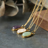Wholesale Pendant Necklace Clavicle Chain Geometric Fresh Green Dongling Female Titanium Steel 18K Gold Plated