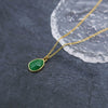 Wholesale Pendant Necklace Clavicle Chain Geometric Fresh Green Dongling Female Titanium Steel 18K Gold Plated