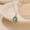 Wholesale Pendant Necklace Clavicle Chain Unisex Titanium Steel Plated 18K Gold Vintage Geometric Style Mixed Gemstone Inlay