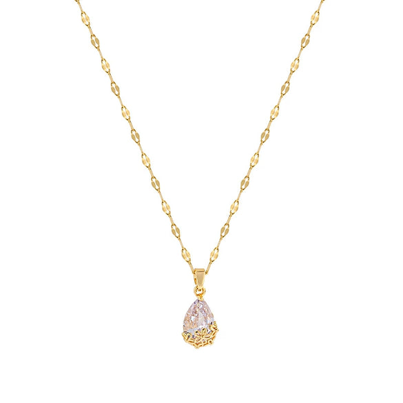 Wholesale Pendant Necklace Copper Alloy Drop Shape Electroplating Female Minimalist Clavicle Chain Accessories