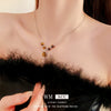 Wholesale Pendant Necklace Copper Alloy Geometric Brown Tiger Eye Stone Electroplating Clavicle Chain For Women Retro High Sense