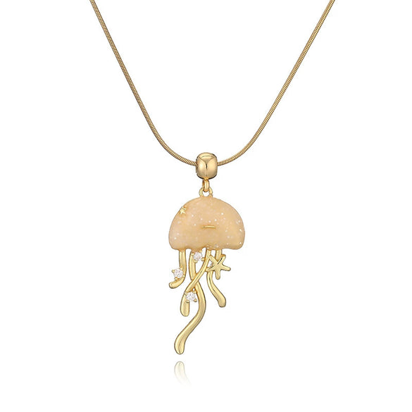 Wholesale Pendant Necklace Copper Animal Zodiac Dripping Oil Style Snake Bone Chain
