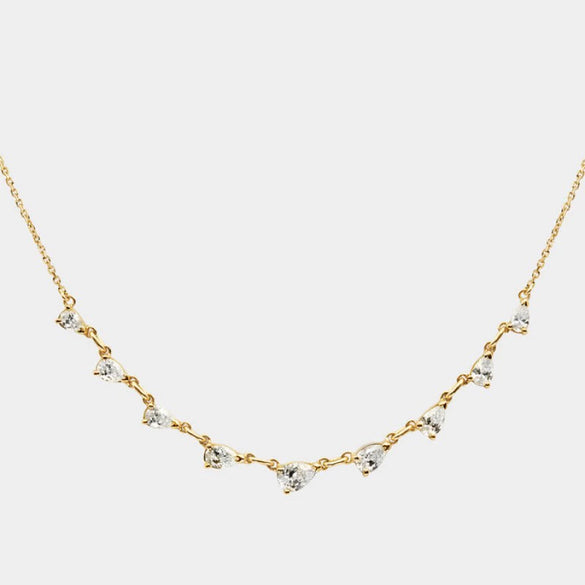 Wholesale Pendant Necklace Copper Artificial Crystal Geometric Electroplating For Women