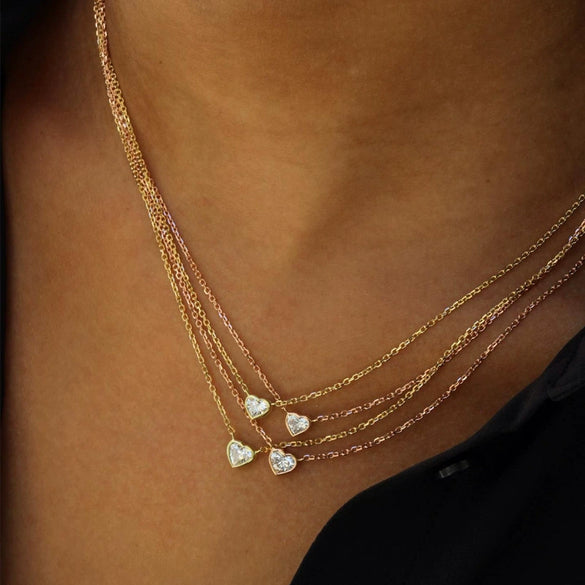 Wholesale Pendant Necklace Copper Artificial Crystal Geometric Electroplating For Women