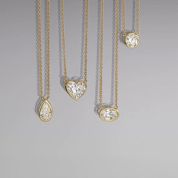 Wholesale Pendant Necklace Copper Artificial Crystal Geometric Electroplating For Women