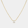 Wholesale Pendant Necklace Copper Artificial Crystal Geometric Oval Round Electroplated Light Luxury Style