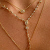 Wholesale Pendant Necklace Copper Artificial Crystal Geometric Oval Round Electroplated Light Luxury Style