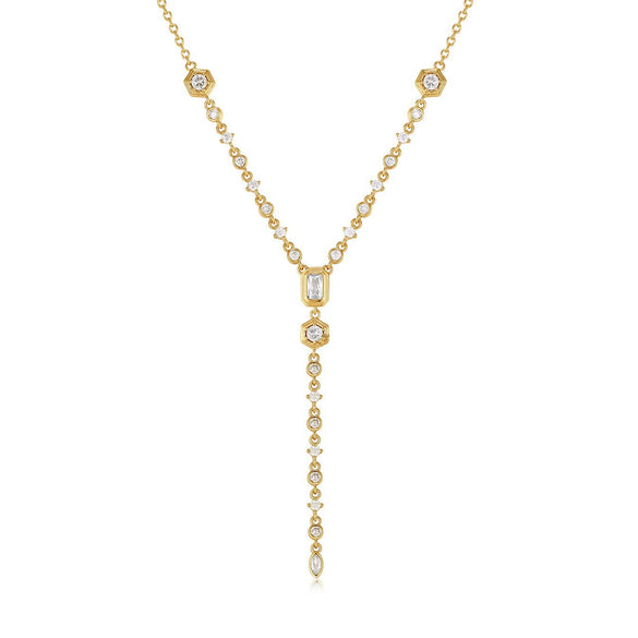 Wholesale Pendant Necklace Copper Artificial Crystal Geometric Oval Round Electroplated Light Luxury Style