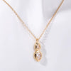 Wholesale Pendant Necklace Copper Artificial Crystal Geometric Oval Round Light Luxury Style Furnace Vacuum Plating O Shaped Chain For Women