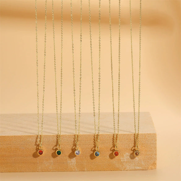 Wholesale Pendant Necklace Copper Electroplated Geometric Mixed Gem Inlay For Women