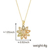 Wholesale Pendant Necklace Copper Floral Zircon Electroplated Inlaid For Women
