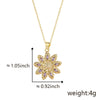 Wholesale Pendant Necklace Copper Floral Zircon Electroplated Inlaid For Women