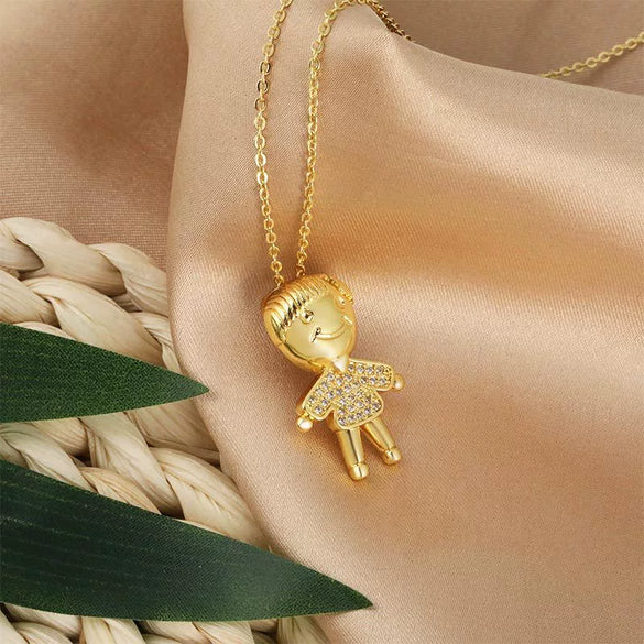 Wholesale Pendant Necklace Copper Geometric Electroplated Inlaid Zircon Simple Cute Cartoon Style