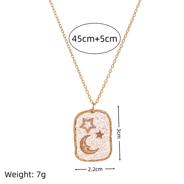Wholesale Pendant Necklace Copper Geometric Heart Shape Printed Simple Style Electroplating