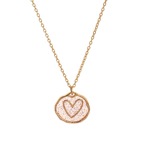 Wholesale Pendant Necklace Copper Geometric Heart Shape Printed Simple Style Electroplating