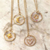 Wholesale Pendant Necklace Copper Geometric Heart Shape Printed Simple Style Electroplating