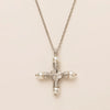 Wholesale Pendant Necklace Copper Geometric Pearl Cross Light Luxury Style Vacuum Plating 18K Gold Color