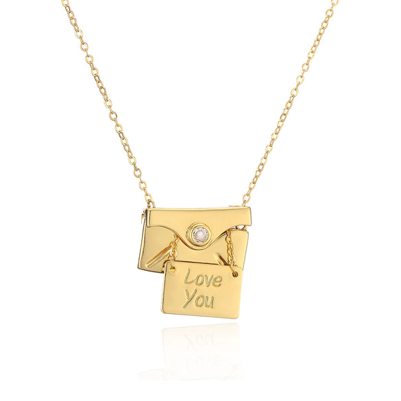 Wholesale Pendant Necklace Copper Geometric Pullout Envelope Style For Women