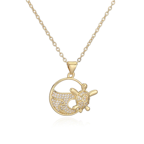 Wholesale Pendant Necklace Copper Geometric Turtle Crab Simple Stylish Women's