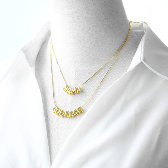 Wholesale Pendant Necklace Copper Gold Plated English Letter Simple Style