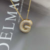 Wholesale Pendant Necklace Copper Gold Plated Zircon Chubby Balloon Bubble Letter Shape Fashion Simple