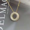 Wholesale Pendant Necklace Copper Gold Plated Zircon Chubby Balloon Bubble Letter Shape Fashion Simple