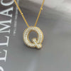 Wholesale Pendant Necklace Copper Gold Plated Zircon Chubby Balloon Bubble Letter Shape Fashion Simple