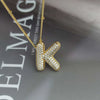 Wholesale Pendant Necklace Copper Gold Plated Zircon Chubby Balloon Bubble Letter Shape Fashion Simple