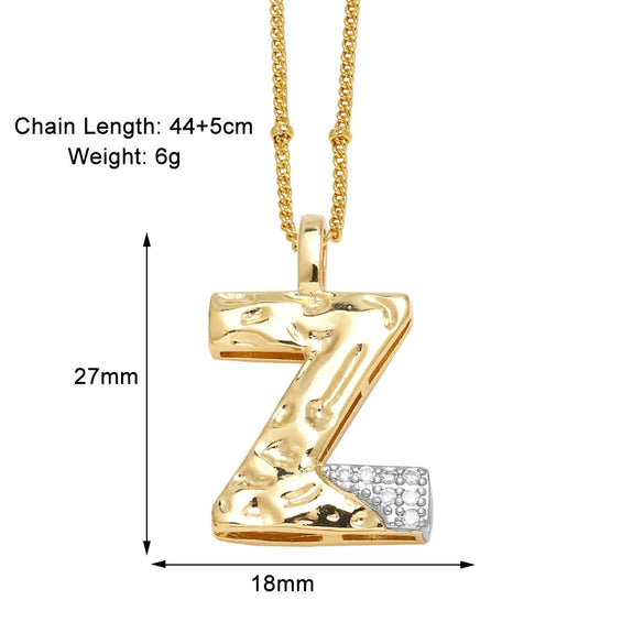Wholesale Pendant Necklace Copper Goldplated With Letter Pattern Pearl Chain Minimalist Style Unisex