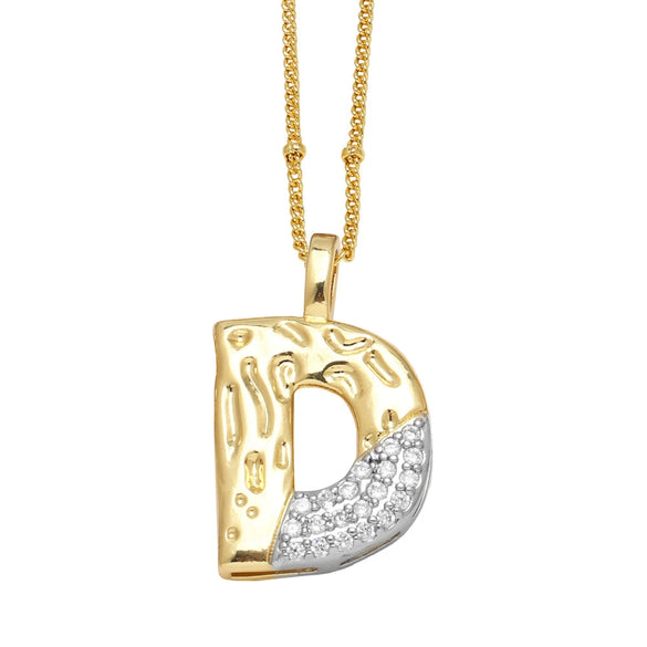 Wholesale Pendant Necklace Copper Goldplated With Letter Pattern Pearl Chain Minimalist Style Unisex