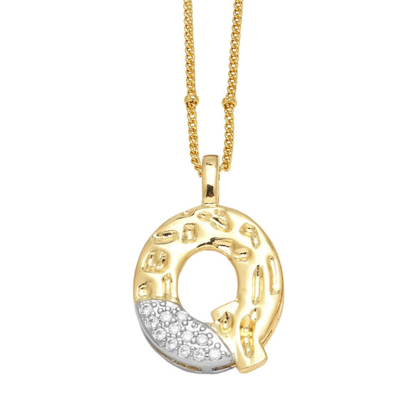 Wholesale Pendant Necklace Copper Goldplated With Letter Pattern Pearl Chain Minimalist Style Unisex