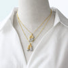 Wholesale Pendant Necklace Copper Goldplated With Letter Pattern Pearl Chain Minimalist Style Unisex