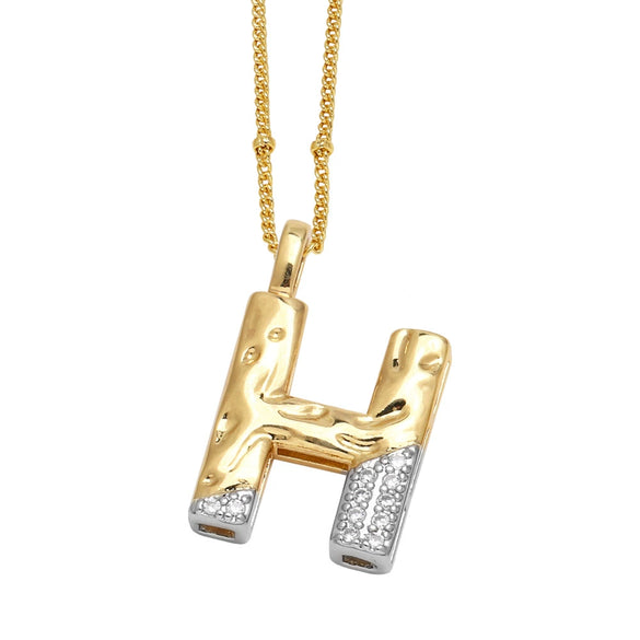 Wholesale Pendant Necklace Copper Goldplated With Letter Pattern Pearl Chain Minimalist Style Unisex