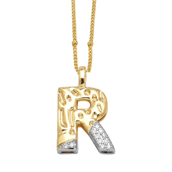 Wholesale Pendant Necklace Copper Goldplated With Letter Pattern Pearl Chain Minimalist Style Unisex