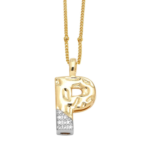 Wholesale Pendant Necklace Copper Goldplated With Letter Pattern Pearl Chain Minimalist Style Unisex