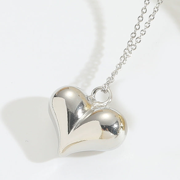 Wholesale Pendant Necklace Copper Heart Shape Electroplated Simple Style For Women