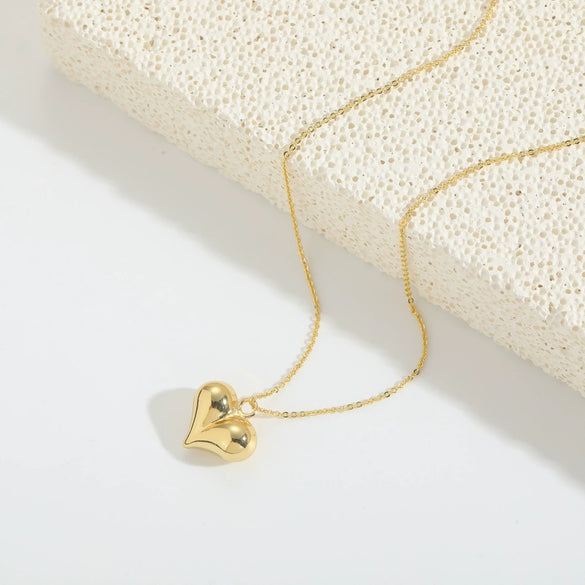 Wholesale Pendant Necklace Copper Heart Shape Electroplated Simple Style For Women